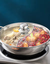 Xiaomi Divided Hot Pots With Glass Lid Fondue Stainless Steel Soup Hotpots Induction Cooker Cooking Pot Kitchen Accessories