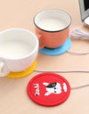 1Pcs Electric Heating Coaster Cartoon Warmer Thermostatic Pad USB Cartoon Heat Beverage Mug Mat USB Power Office Coffee Cup Pads