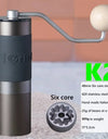 Kingrinder High quality manual coffee grinder portable coffee mill stainless steel  Burr grinder Mini Coffee milling K0 K1 K2